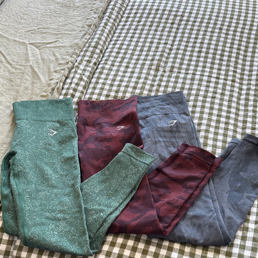 Set of three Adapt Seamless Gymshark Leggings. Size medium worn ~3 times